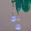 Fashion Temperament Opal Ball Earrings Women, Niche Design Ear Hooks Light Luxury High-end Earrings