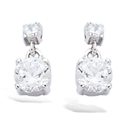 [G1081] - Silver Earrings 'Goddess' Silver White (rhodium Plated) - 10x5 Mm