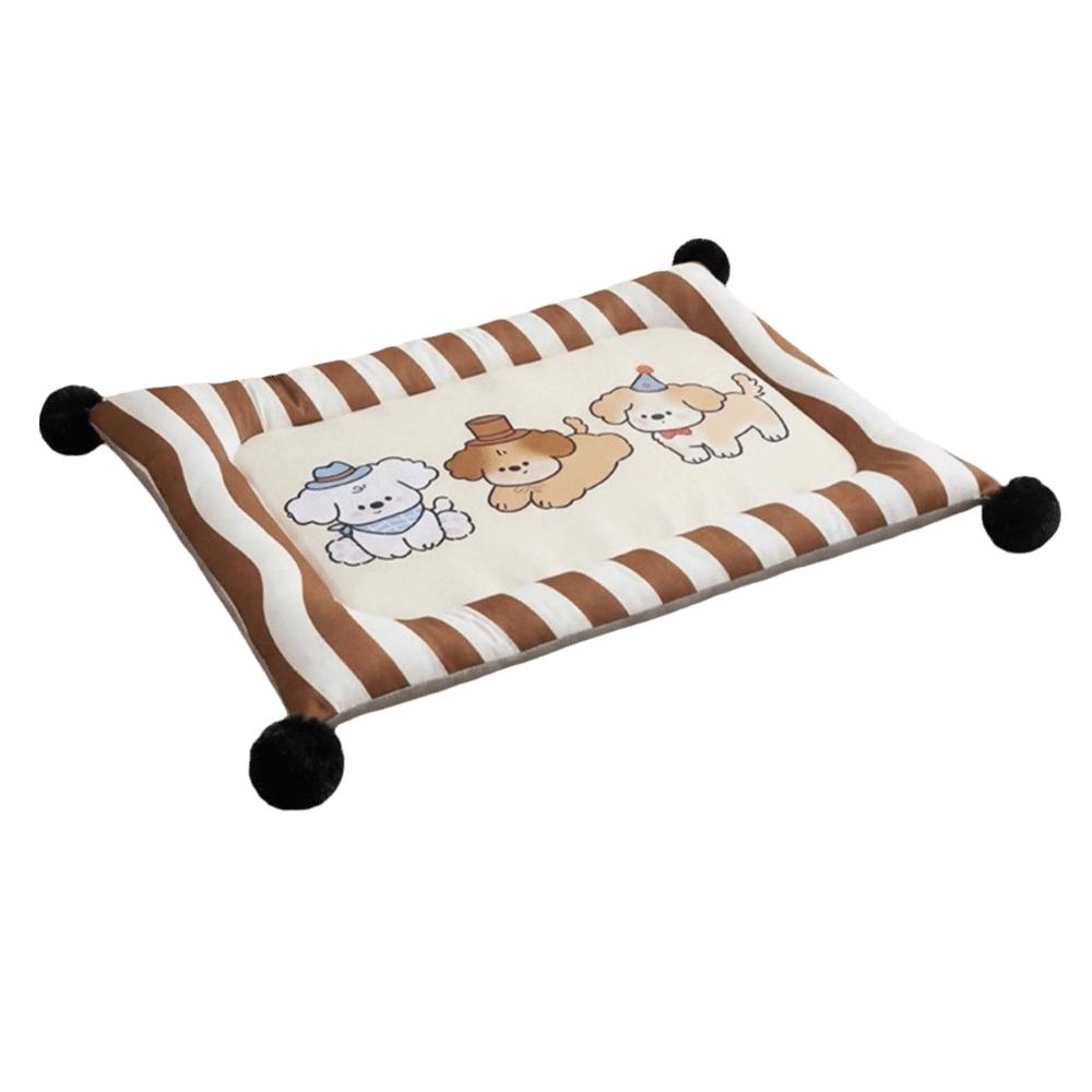 

Double-Sided Cooling Pet Bed Wear-Resistant Dog Sleeping Mat Dopamine Color Pet Ice Pad Travel 15.75 x 11.81 in коричневый