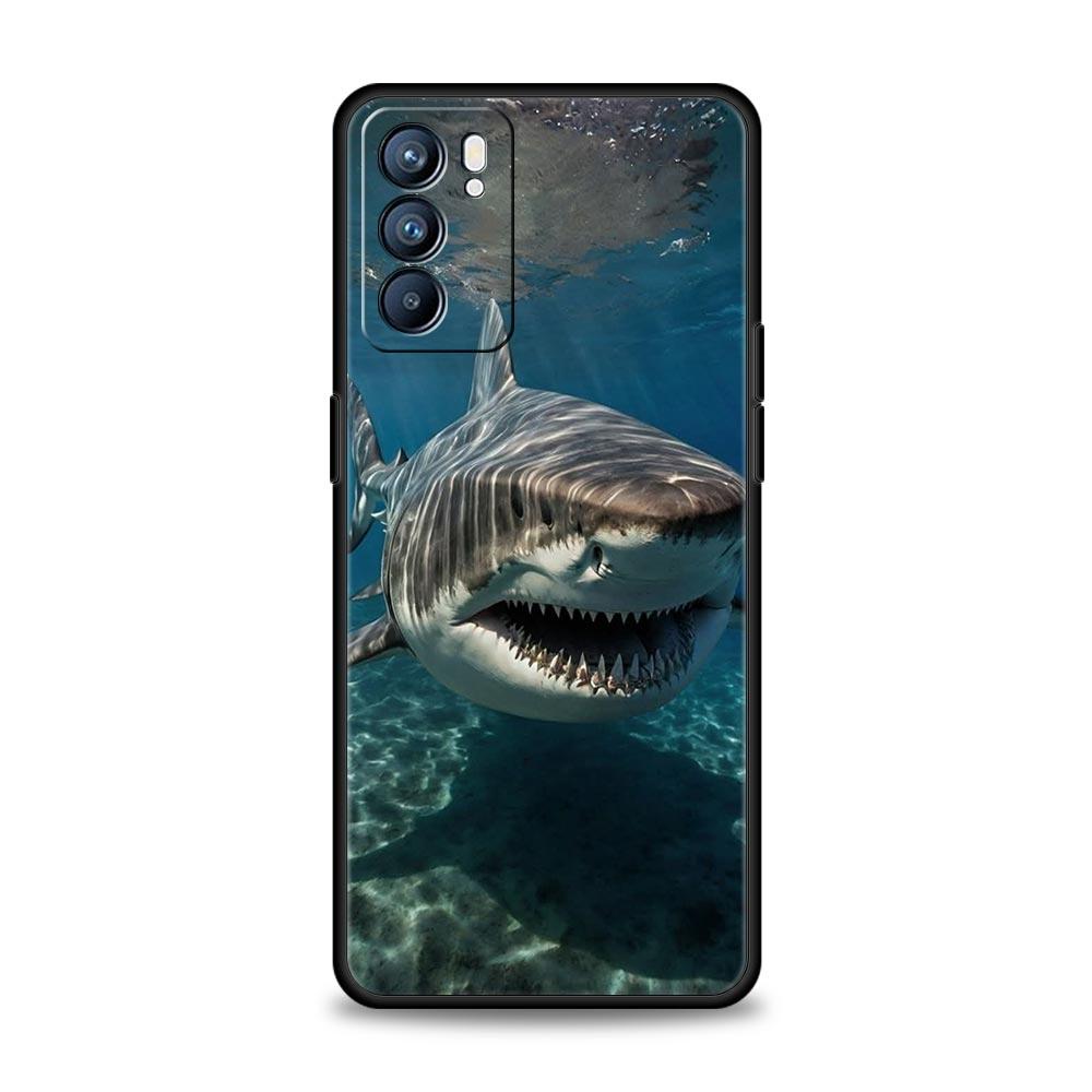 Shark Phone Case For Oppo A54 A53 A52 A15 A95 A16 A78 A79 A80 A98 4G Find X5 X6 Reno10 12 13 F Pro 5G Cover