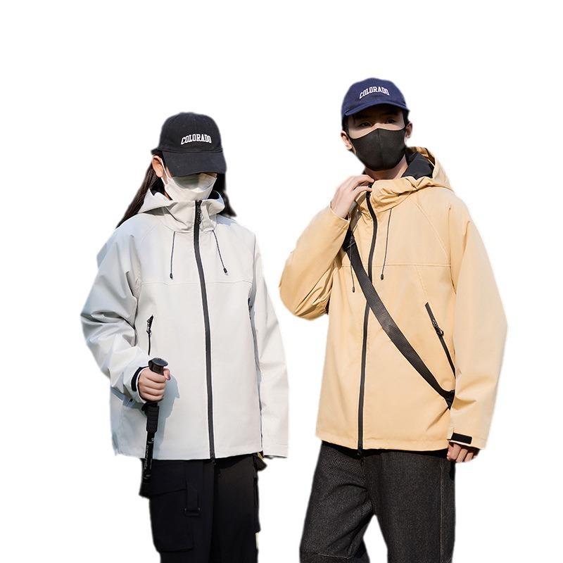 Unisex Color Block Windproof Jacket for Outdoor Sports and Mountaineering