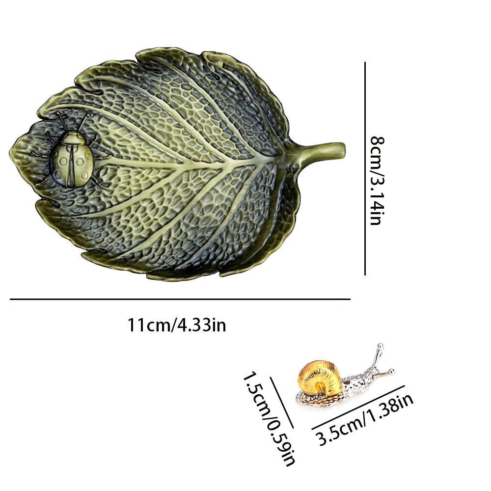 Ladybug Leaf Incense Seat, Incense Plate, Snail Indoor Sandalwood Stove Creative Antique Incense Seat Line Incense Stove