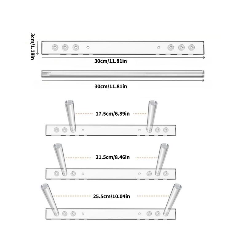 Space Saving Acrylic Hat Rack Wall Mounted Storage Organizer Presentation Stand for Displaying Cowboy and Sun Hats