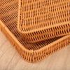 New Handwoven Food Plate Ellipse Shape Solid Storage Tray Plastic Rattan Serving Plate Storage Fruit Vegetable Cake