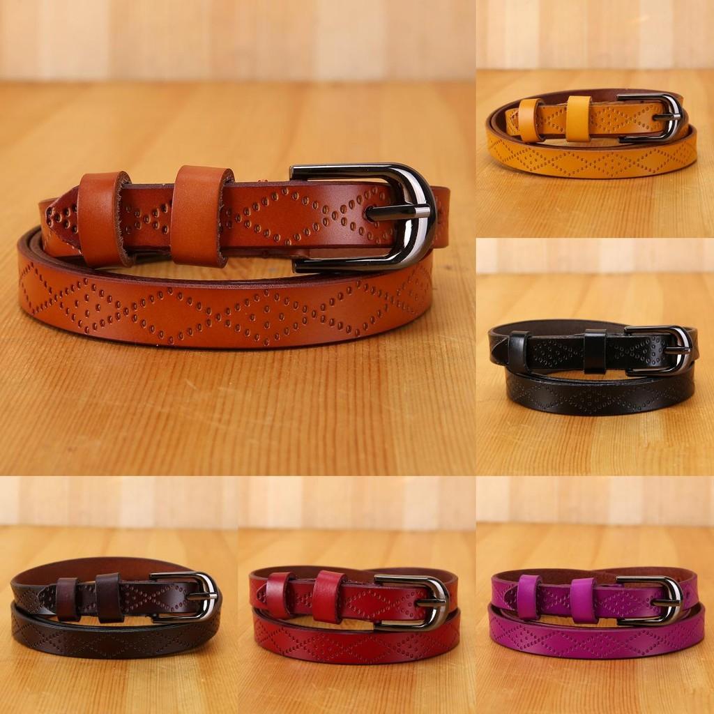 Classic Genuine Leather Belt For Women With Alloy Buckle For Casual Wear
