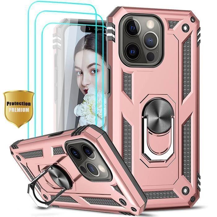 Coque de protection - PROSHOP - pour iPhone 13 Pro - Rose - Antichoc - Support Magnétique