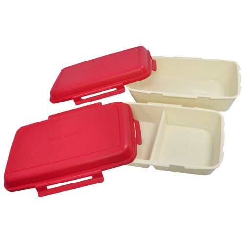 Washable Tote Lunch Box Family Set of 4, Red