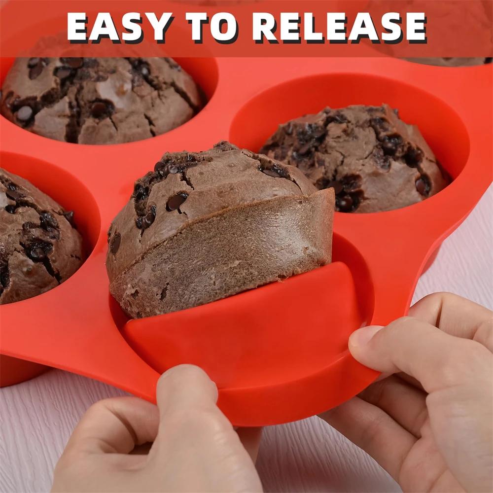 6 Tassen Silikon-Muffinblech Jumbo-Muffinblech Riesen-Muffinblech/-Förmchen Tiefe Popover-Form Große Muffin-Formen Backen Käsekuchen-Häppchen