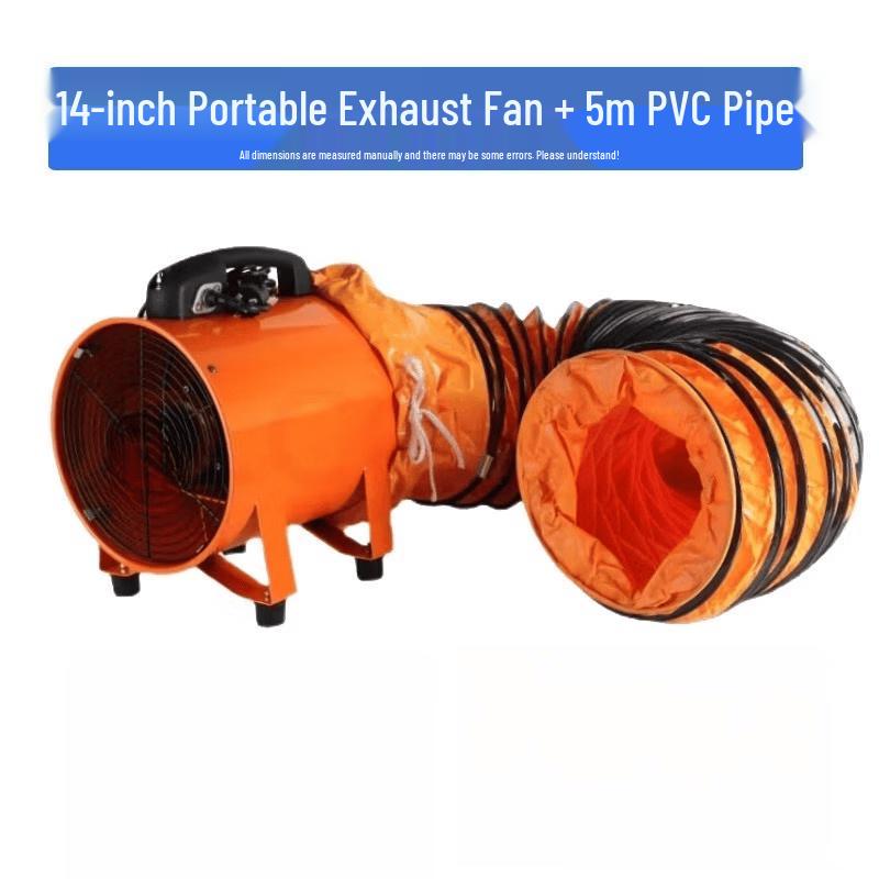 Portable Axial Flow Ventilator Fan with 5m Duct CN plug (adapter included)