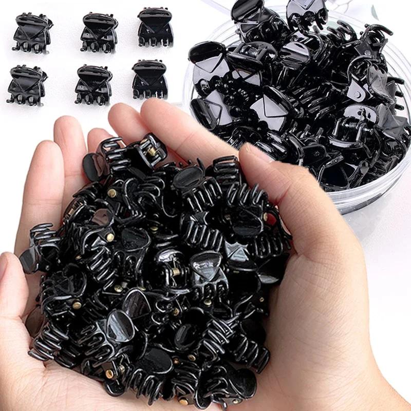10-100 Pezzi Piccole Pinze per Capelli a Pinza per Donne Ragazze Coreane Mini Nere Trasparenti in Plastica Fermacapelli Bambino Accessori per Acconciatura