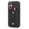 For iPhone 17 Case PU Leather+TPU Hidden Card Holder Drop-proof Phone Cover with Kickstand