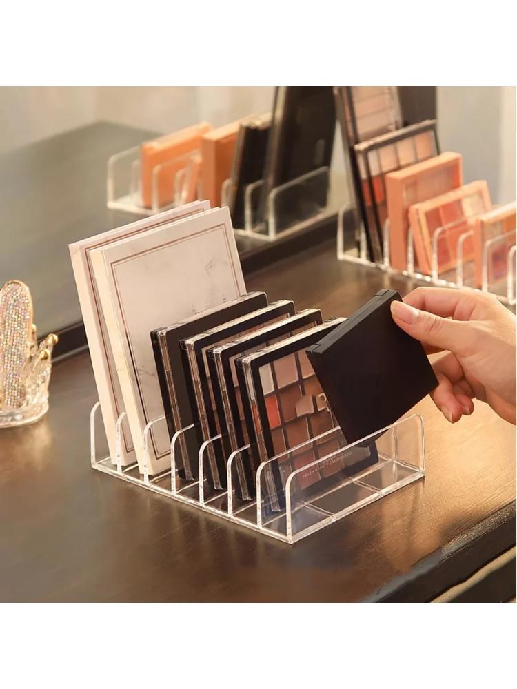 7grids Makeup Storage Rack Eye Shadow Plate Organizer Multifunctional Transparent Plastic Storage Self for Music Film