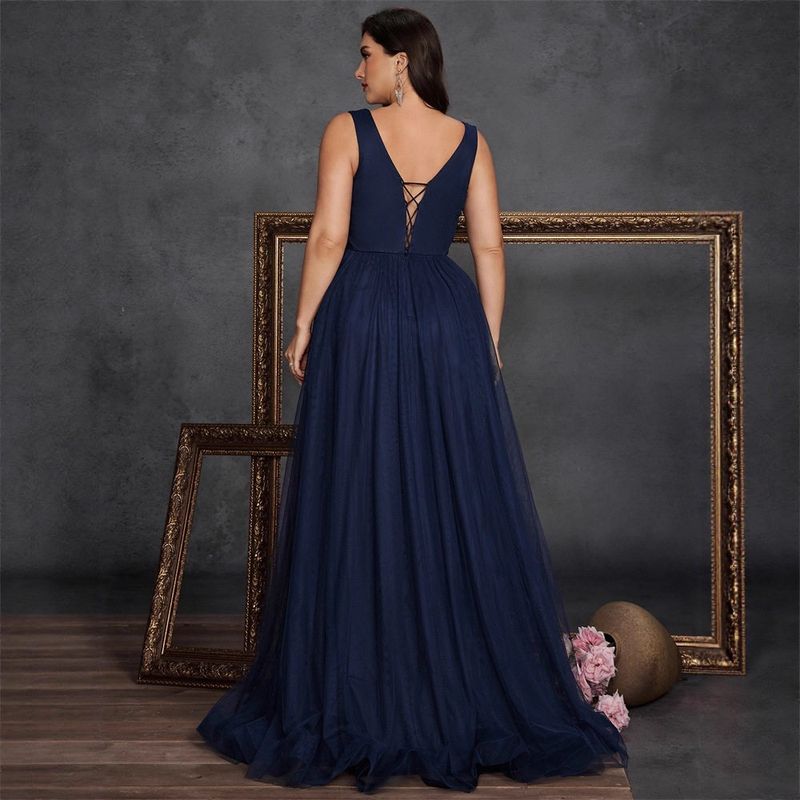 Wedding Dress Long Gown European and American Plus Size Elegant Evening Gown for Plus-Size Women, Embroidered and Beaded Mother of the Bride Dress