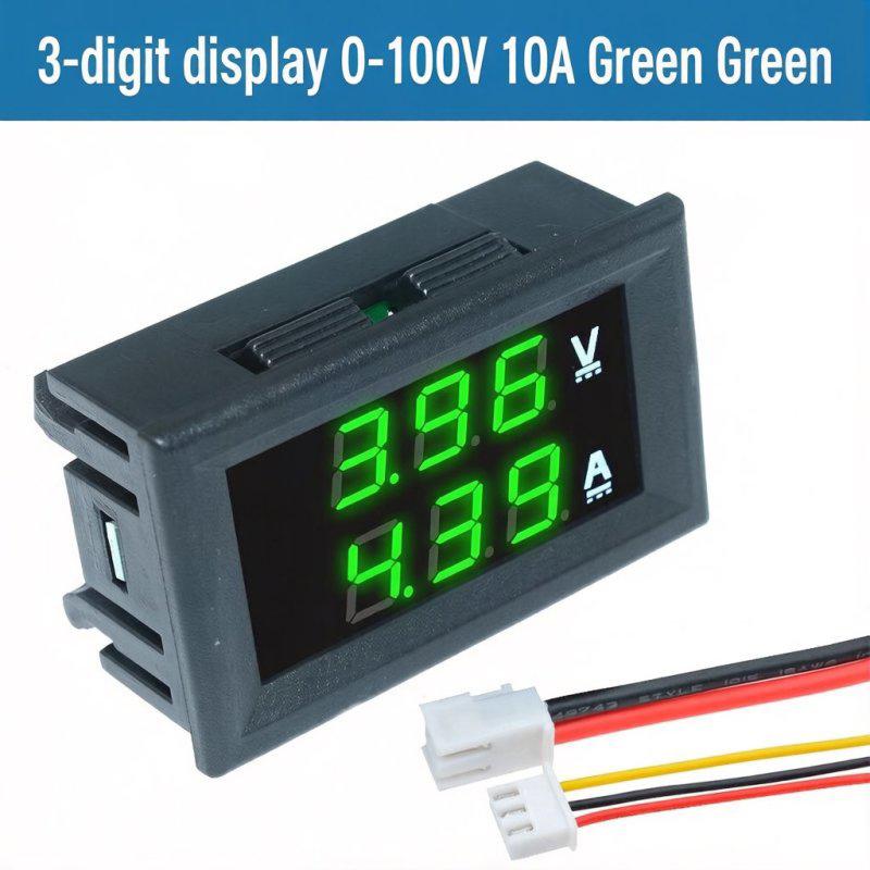 LIZAO DC 0-100V/200V Digital Voltage Current Power Meter 10A/50A/100A Dual Display Panel Meter
