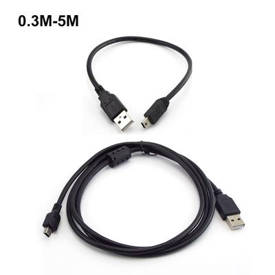 0.3M 5M Usb Male To Mini 5P Usb Power Charging Data Cable Charger Line T Port Connectors For Extend Car Dvr Digital Camera Wire