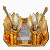 Ensemble de bols ronds en laiton argenté allemand avec plateau et cuillère avec boîte en velours de luxe Royal Royal utilisé pour les fruits secs, les bonbons et la décoration intérieure