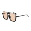 2pcs Sunglasses for Women Fashion Eyewear Vintage Large Frame Glasses INS Black Tea Frame Glasses