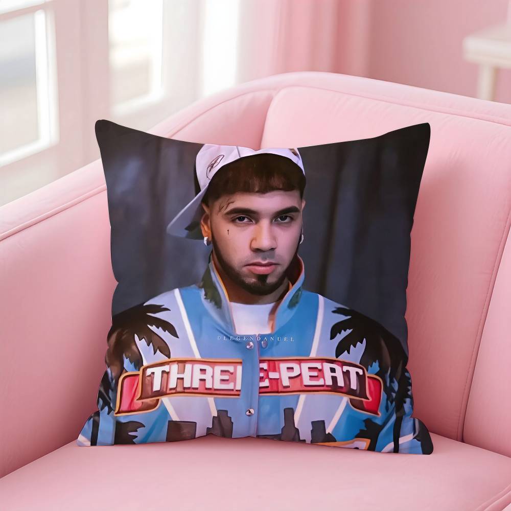 Rapper A-Anuel Aa Pillow Case Anti-Dustmite Pillowcase Invisible Zipper Silky Short Plush Sofa Cushion Cover