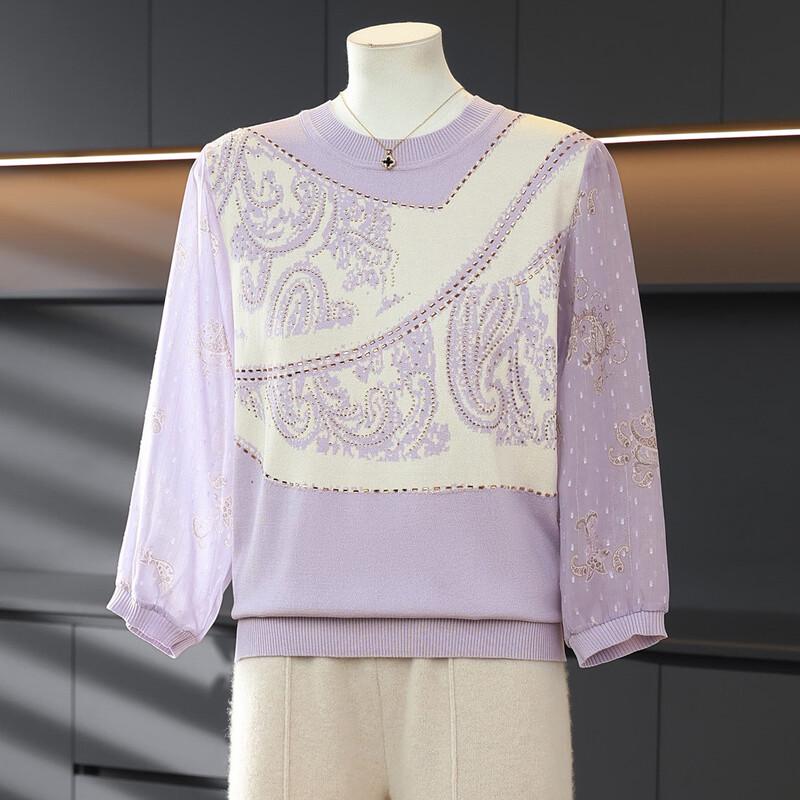 YUZHAOLIN Women s Embellished Knit Pullover Sweater L