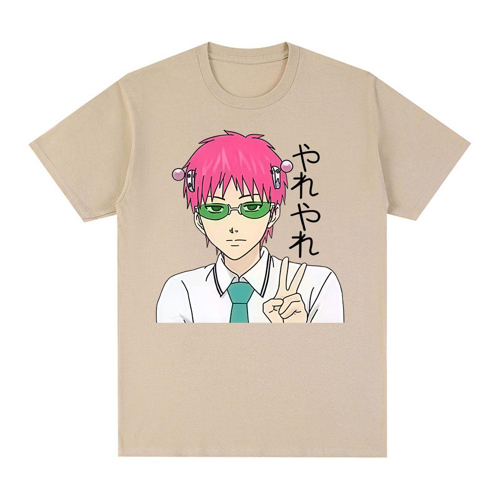 Japanese Anime The Disastrous Life of Saiki K TShirt Unisexga Saiki Kusuo T Shirt Casual Cotton Oversized Tshirts Tops Streetwear