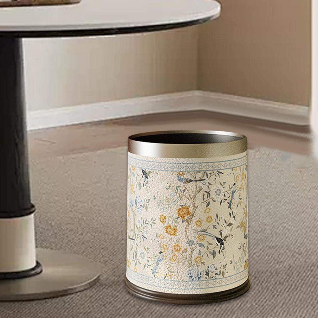 Open Top Trash Can Garbage Modern Portable Large Capacity Bin Waste Paper Basket for Home