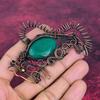 Faceted Zambian Emerald Gemstone Pendant Copper Wire Wrap Rabbit Handmade Jewelry