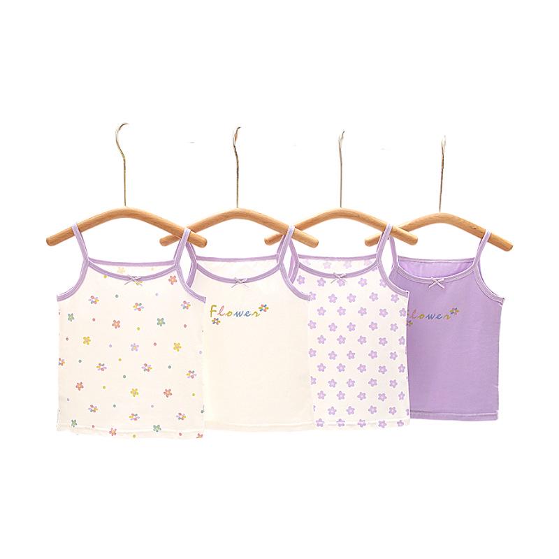 Girls' Cotton Summer Vest - Soft Korean Sling for Children