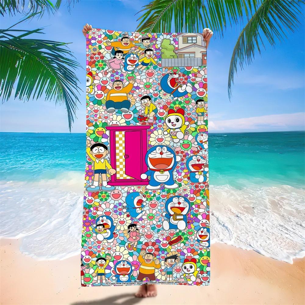 Cute Cartoon Character Printed Microfiber Beach Towel Quick Dry Soft Bath Towel For Kids Swimming