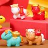 2026  Year Figurines Miniatures Cartoon Resin Lucky Horse Micro Landscape Ornaments Home Desk Decorations
