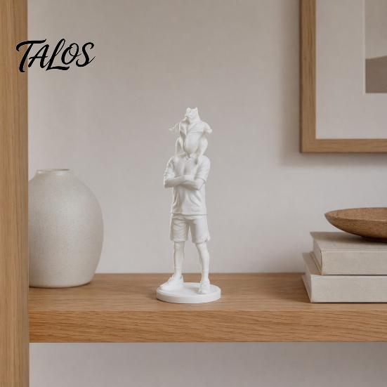 Trendy Chicken Figure 3D Printed Roast Head Man Statue, Creative Desktop Ornament, Compact Accessory Minimalist Modern Statue for Home Office Tabletop