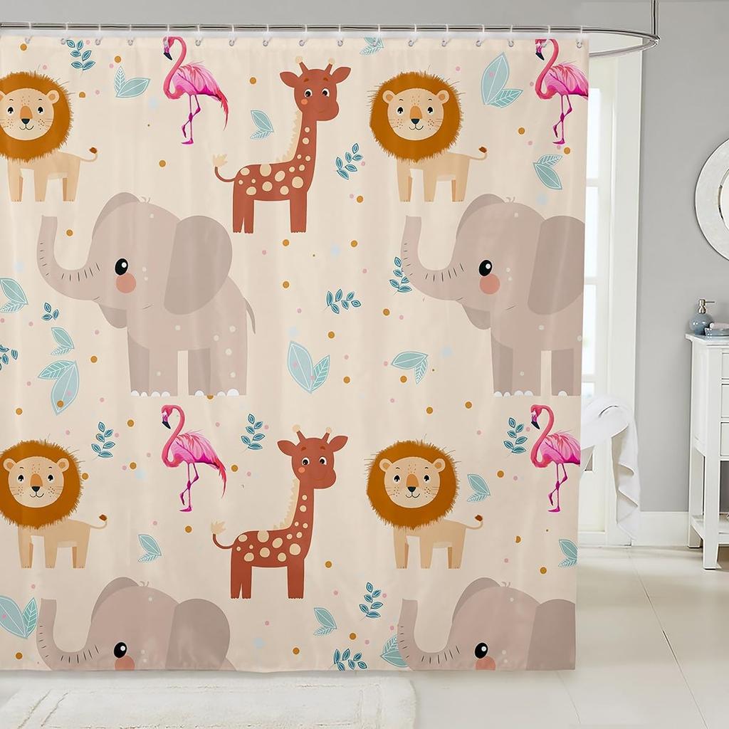 Cat Bath Curtain Kids Cartoon Pet Cats Shower Curtain For Boys Girls Children Cute Kitten Bathroom Shower Curtain Set Decor 3D