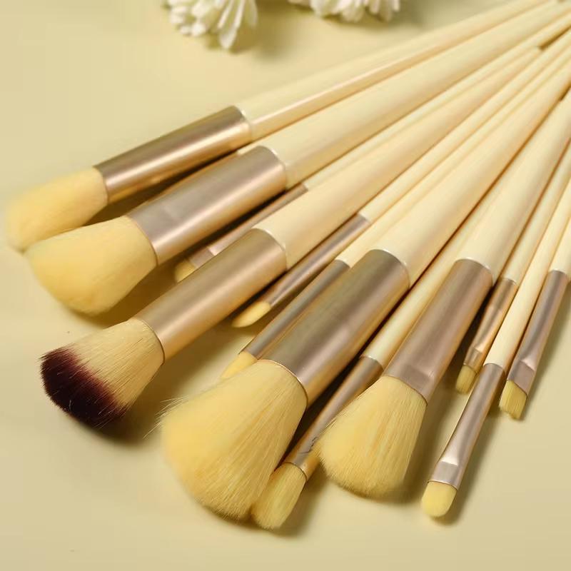 

13/15PCS Makeup Brushes Set Eye Shadow Foundation Women Cosmetic Brush Eyeshadow Blush Beauty Soft Make Up Tools Bag жёлтый
