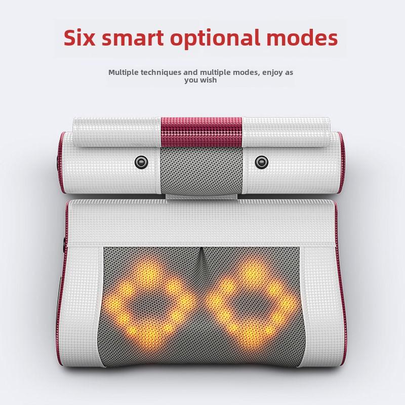 Cervical Vertebra Massage Pillow Kneading Deep Tissue Multi-func Electric Hot Compress Neck Massage Pillow with Infrared Heat