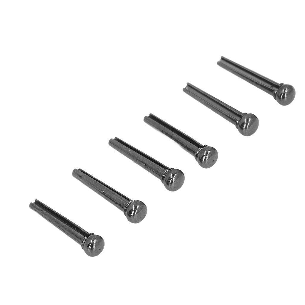6PCS Guitar Bridge Pin Copper Acoustic Guitar Bridge Pins Peg Replacement for Repairing Black