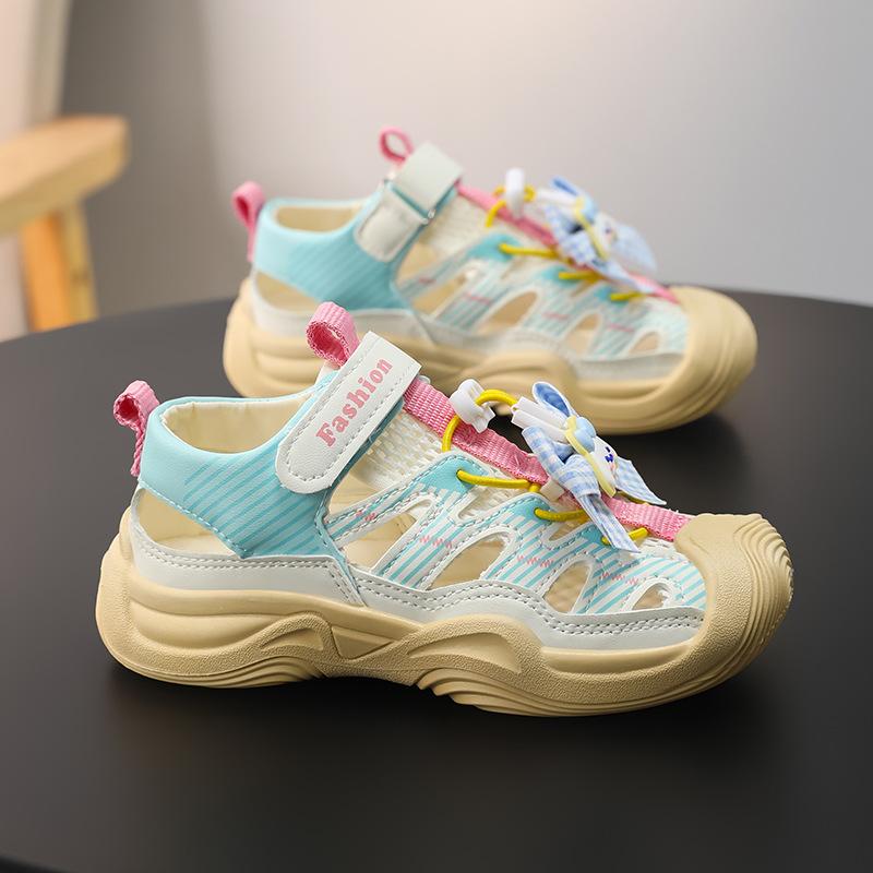 Children's Sports Sandals Baotou 2025 Summer New Classmates Girls Beach Shoes Girls Shoes Summer Hollow Shoes