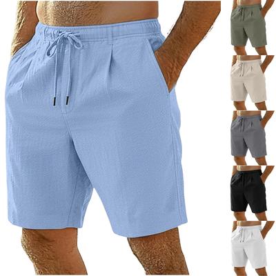 Men's Thin Flax Breathable Beach Sports Leisure Loose Five Points Short