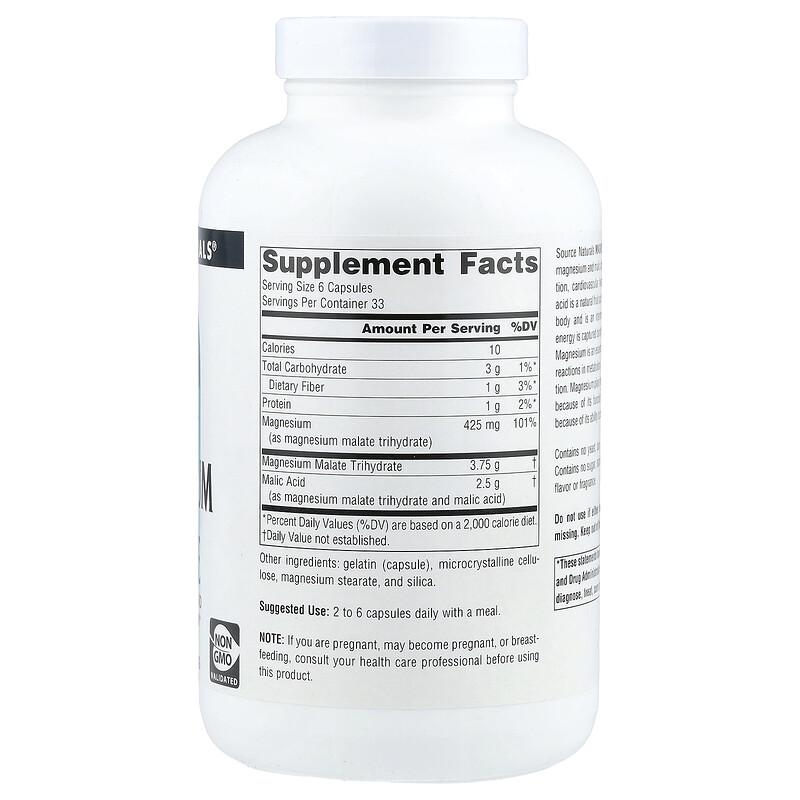 Magnesium Malate, 200 Capsules