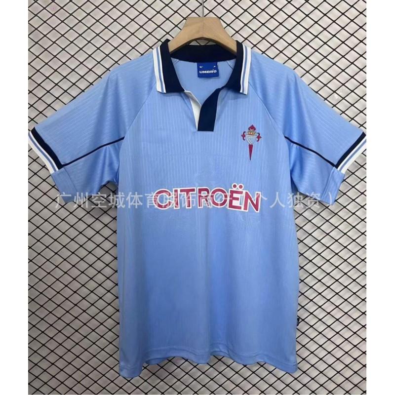 Retro Football Jersey 90s 90-97 Sporting Gijn Celta Vigo Rayo Vallecano Mlaga Short Sleeve Soccer Shirt