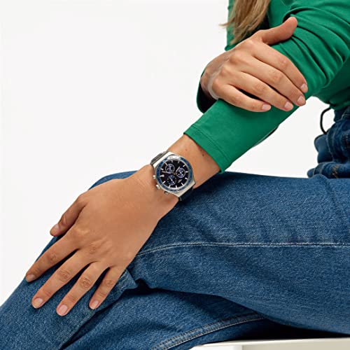 Swatch COBALT LAGOON New Irony Chrono YVS496 Men's Watch, Black