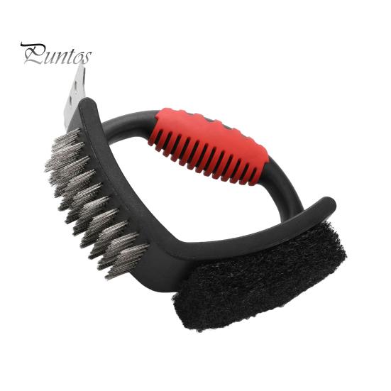 

Универсальный скребок для барбекю 3 в 1, термостойкий инструмент для чистки гриля из нержавеющей стали для газовых угольных и обычных духовок серебряный