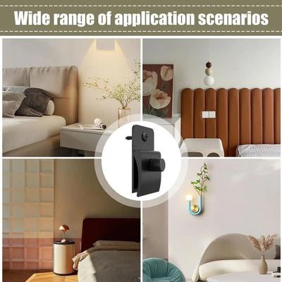 4PCS Metal Blanket Wall Clips Strong Hold Black Hanging Carpet Clamps Easy Install Multi Functional Screws Tapestry Display