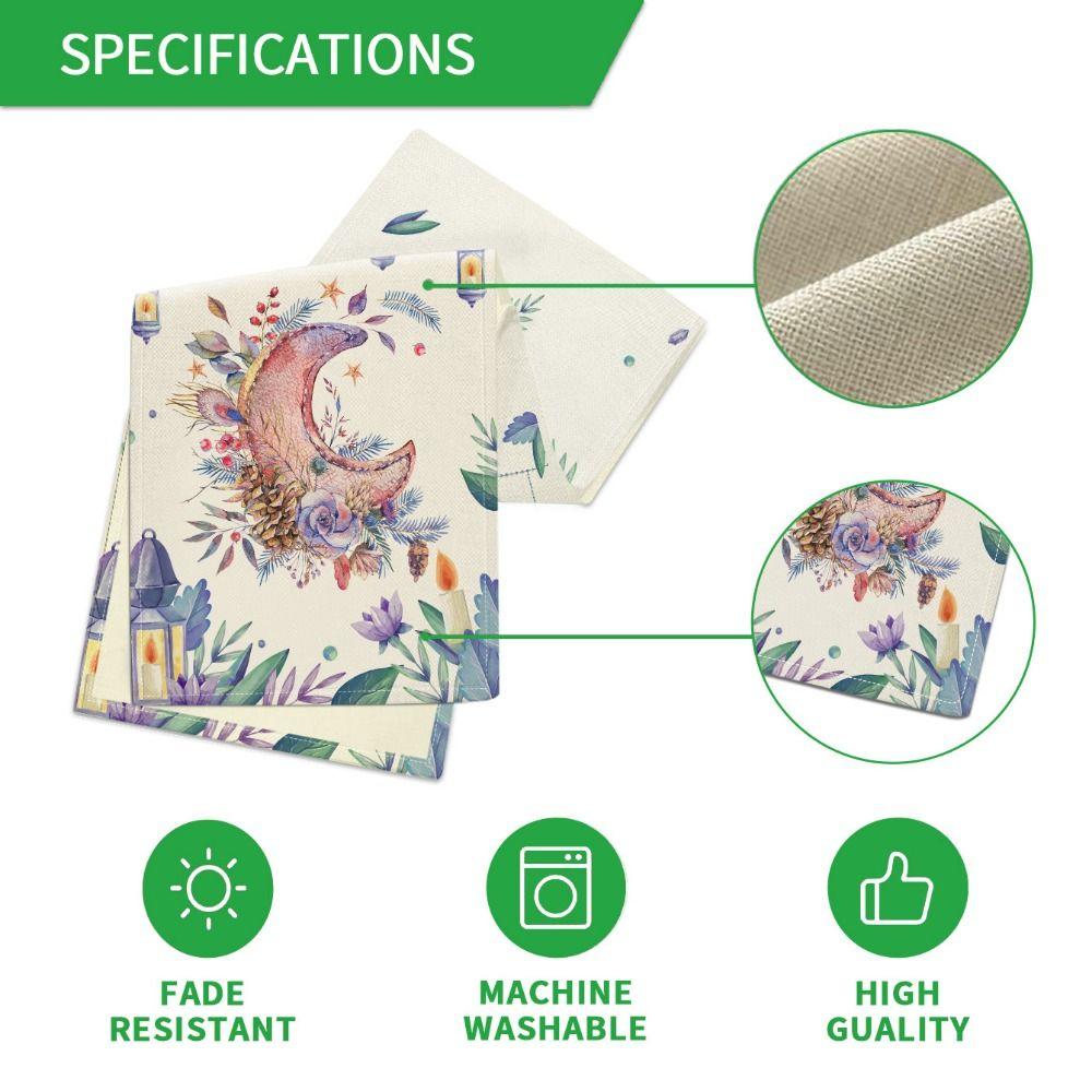 Vintage Ramadan Table Runner Washable Ramadan Decorations  Muslim Party Supplies