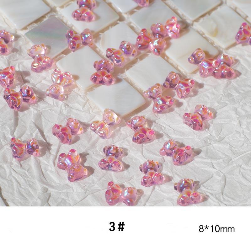 

50 шт. аксессуары для ногтей с изображением медведя Авроры AB цвет каваи ногти алмазная смола дизайн ногтей 3D украшения 3#-50pcs