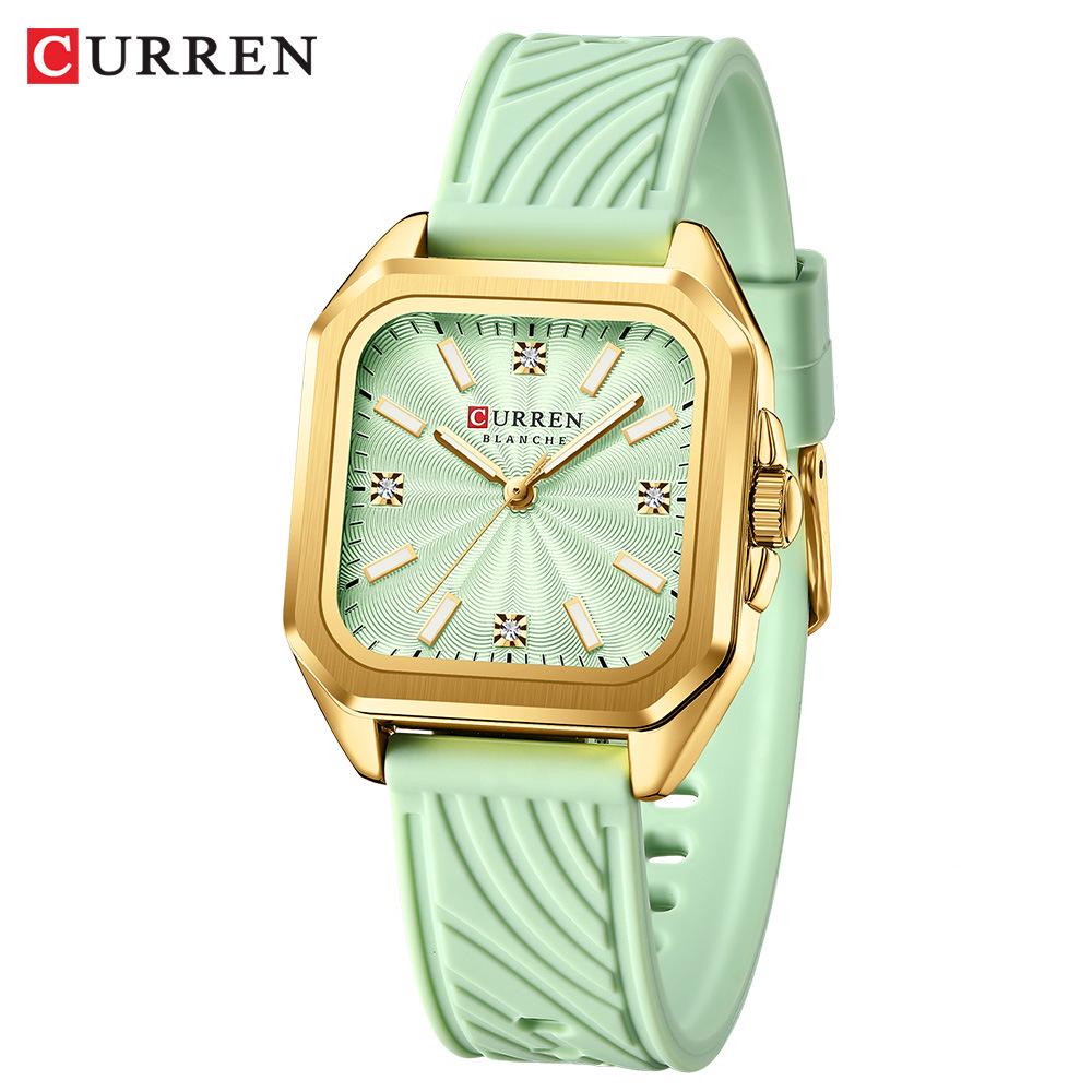 CURREN 9113 Women s Waterproof Square Dial Silicone Quartz Watch