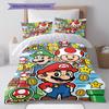 Hide Mario Tube Bedding Quilt Set Quilt Cover Pillowcase Home Decoration Birthday Gift (1 * duvet cover + 2 * pillowcase, without core)