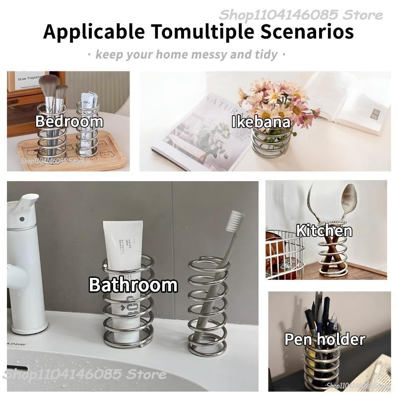 Zahnbürstenhalter aus Edelstahl, Badezimmer-Zubehör aus Metall, Werkzeug für Zahnpasta, Make-up-Pinsel, Aufbewahrungsregal, Heimdekoration
