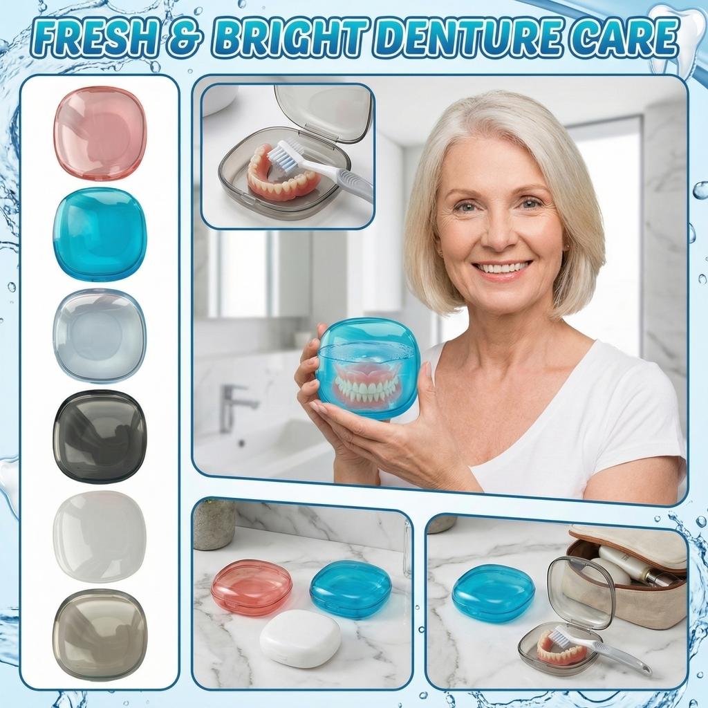 Portable Braces Cleaning Box Denture Cleaner Portable Teeth Box