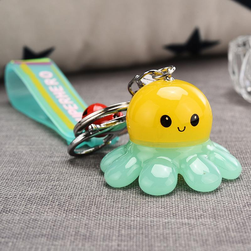 Glowende Octopus Sleutelhanger – Creatieve Acryl Cartoon Hanger voor Koppels