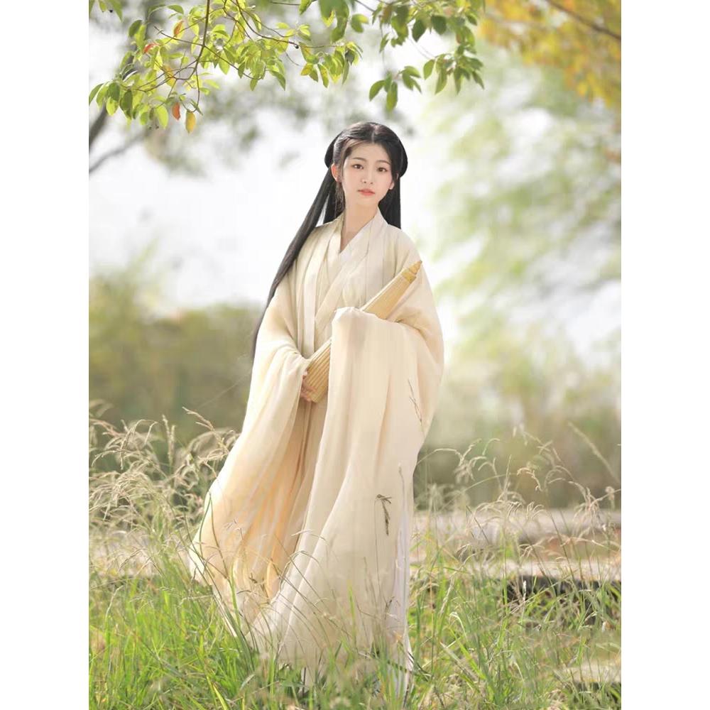  Hanfu Women Cross Collar Chinese Style Dance Dress For Wei And Jin Dynasties