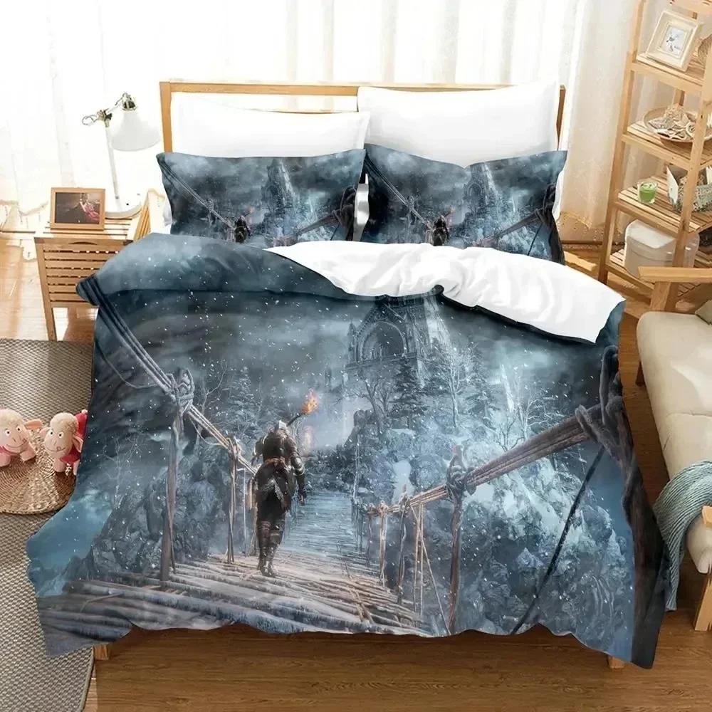 Luxury New 3D Print Game Dark Souls Bedding Set Duvet Cover Bed Set Quilt Cover Pillowcase king Queen Boys Adult Bedding Set